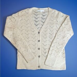 Cleo Women's Cream Cardigan Sweater sz XS